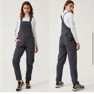 NWT Outdoor Voices Black Space RecTrek Zip-Off Overalls